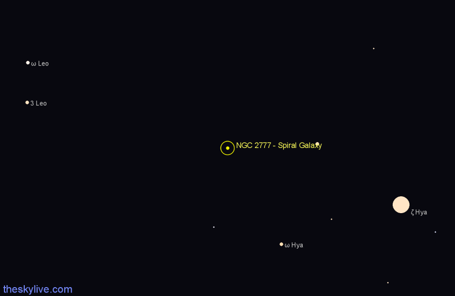 Finder chart NGC 2777 - Spiral Galaxy in Cancer star