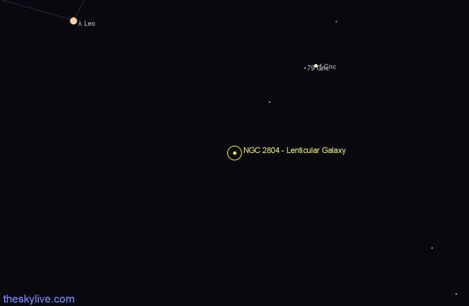 Finder chart NGC 2804 - Lenticular Galaxy in Cancer star