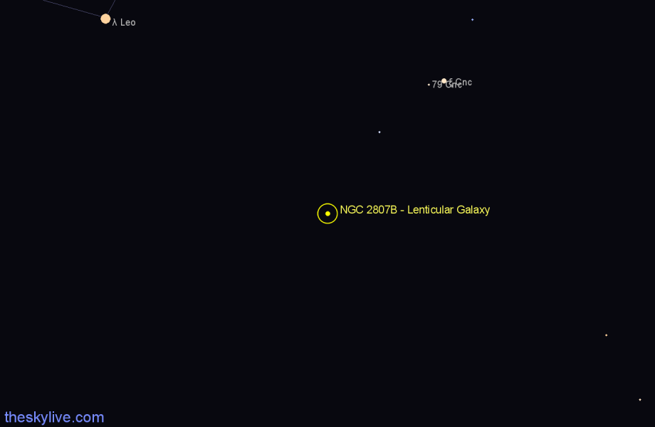 Finder chart NGC 2807B - Lenticular Galaxy in Cancer star