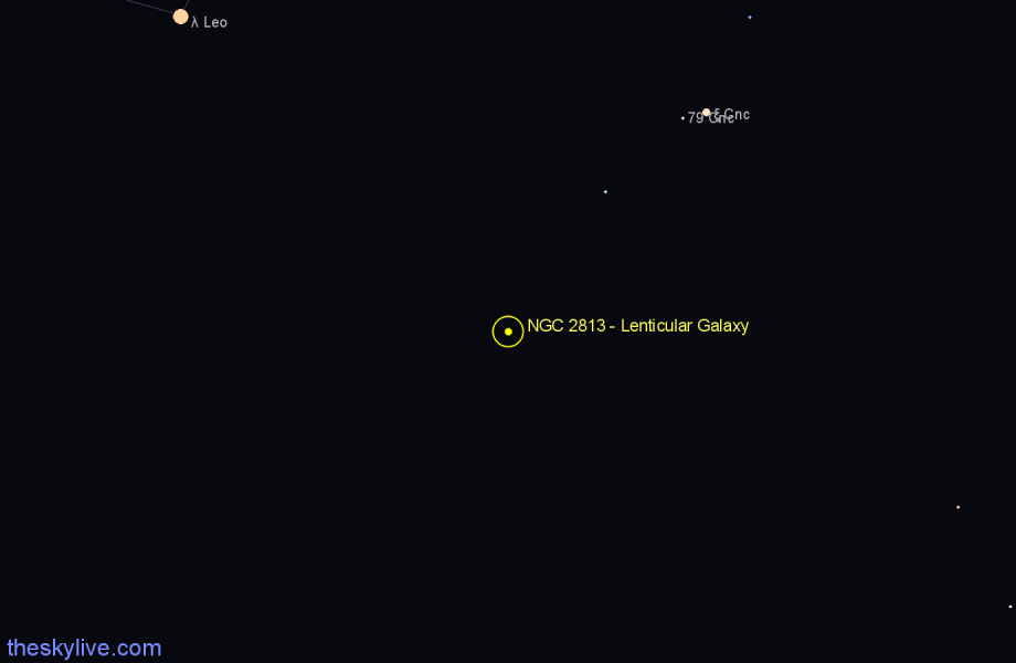 Finder chart NGC 2813 - Lenticular Galaxy in Cancer star