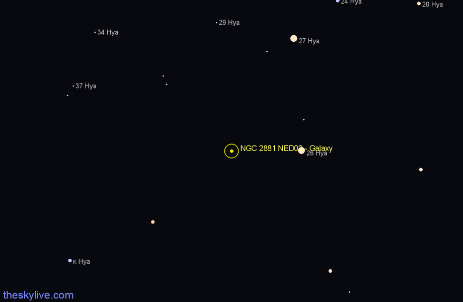 Finder chart NGC 2881 NED02 - Galaxy in Hydra star