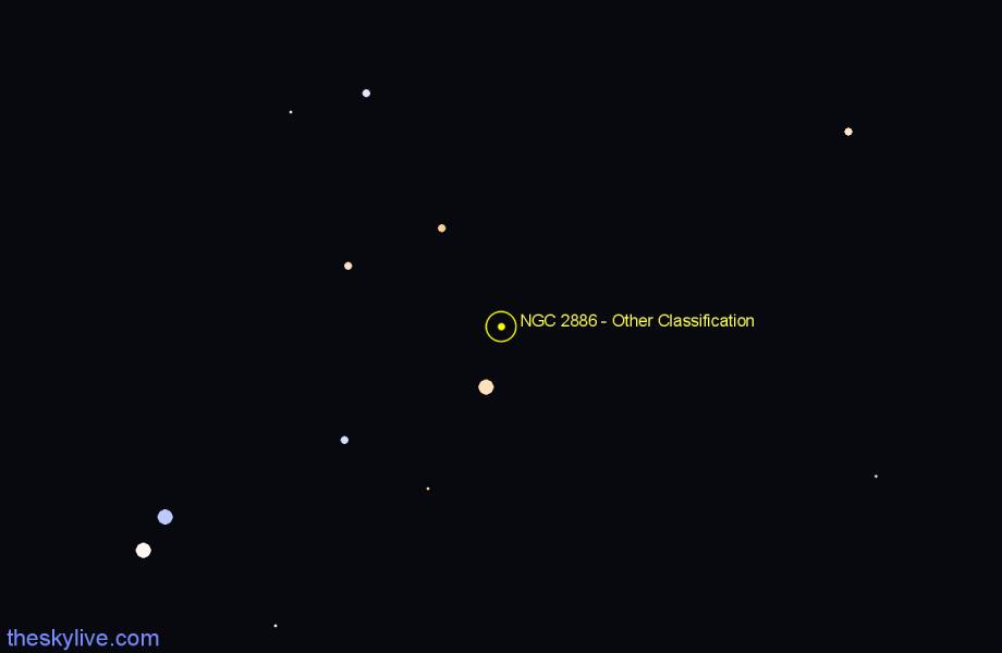 Finder chart NGC 2886 - Other Classification in Hydra star