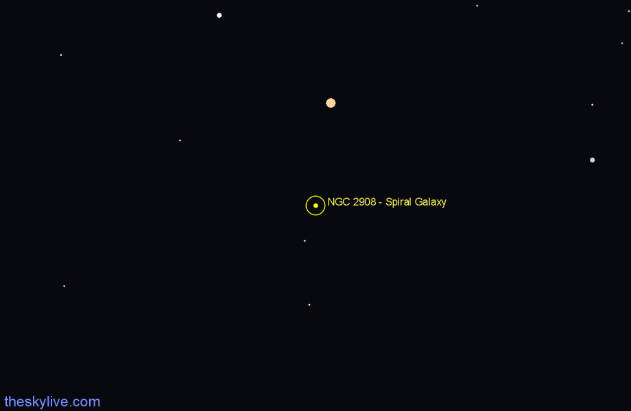 Finder chart NGC 2908 - Spiral Galaxy in Draco star