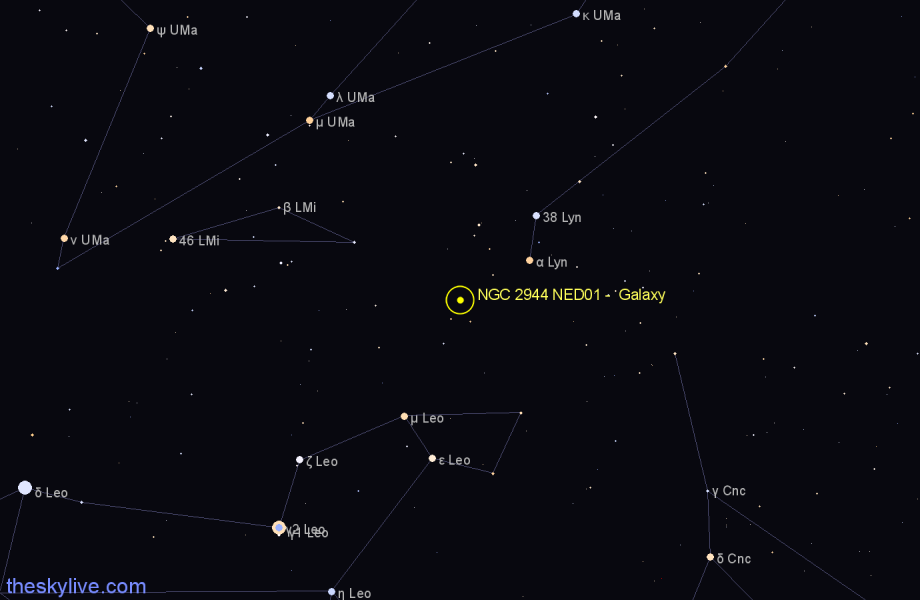Finder chart NGC 2944 NED01 - Galaxy in Leo star