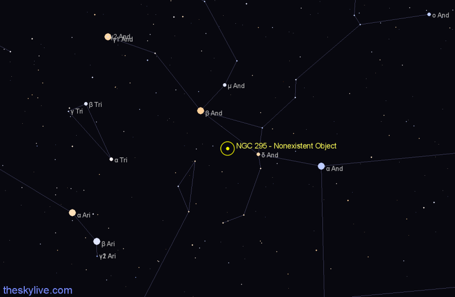Finder chart NGC 295 - Nonexistent Object in Pisces star