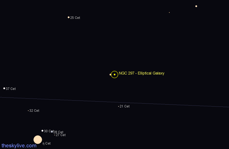 Finder chart NGC 297 - Elliptical Galaxy in Cetus star
