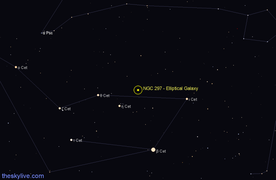 Finder chart NGC 297 - Elliptical Galaxy in Cetus star