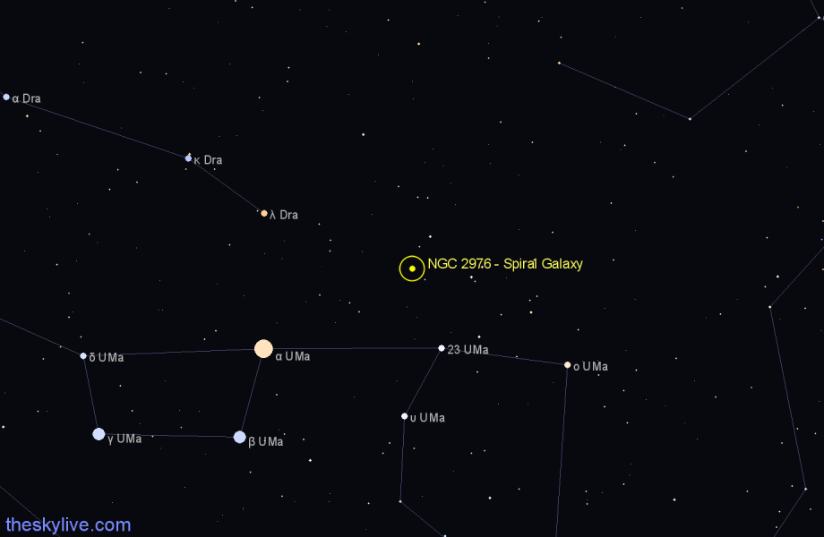Finder chart NGC 2976 - Spiral Galaxy in Ursa Major star