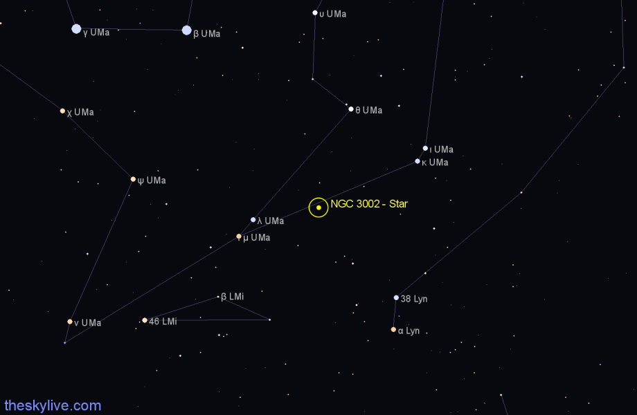 Finder chart NGC 3002 - Star in Ursa Major star