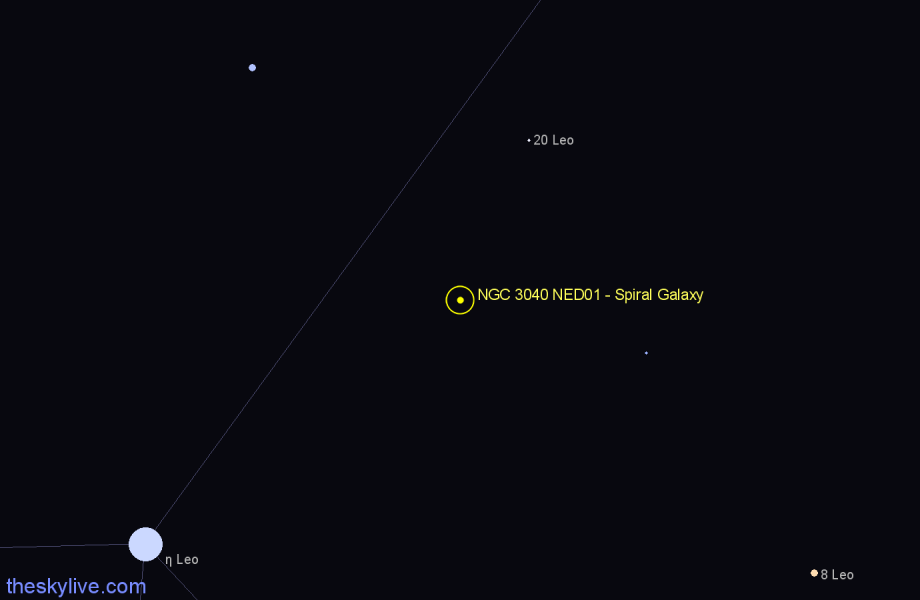Finder chart NGC 3040 NED01 - Spiral Galaxy in Leo star