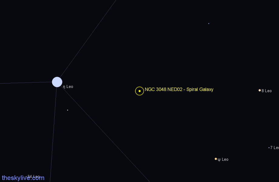 Finder chart NGC 3048 NED02 - Spiral Galaxy in Leo star