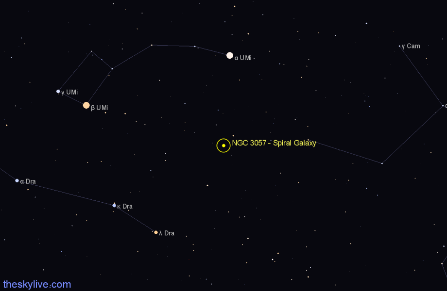 Finder chart NGC 3057 - Spiral Galaxy in Draco star
