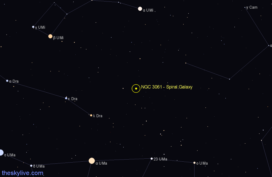 Finder chart NGC 3061 - Spiral Galaxy in Draco star