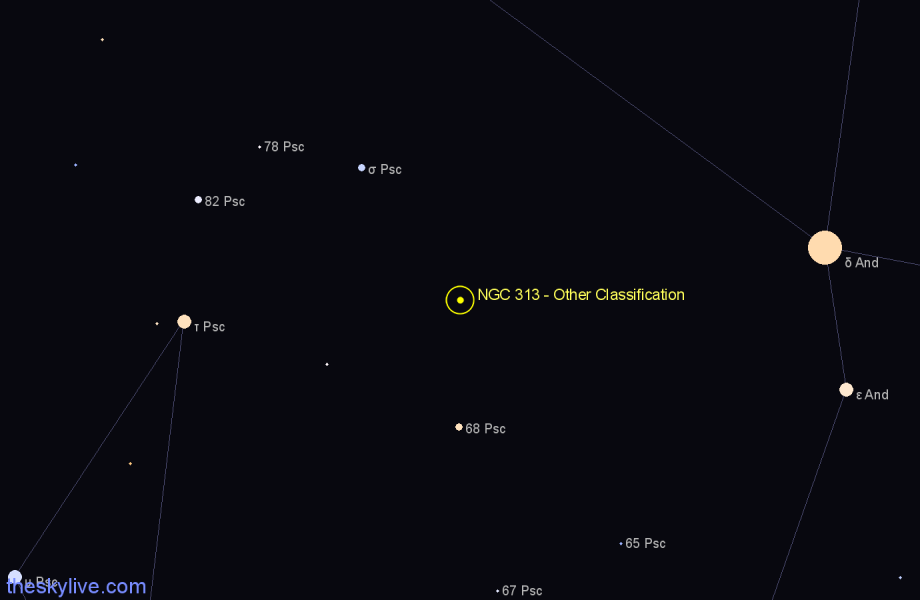 Finder chart NGC 313 - Other Classification in Pisces star