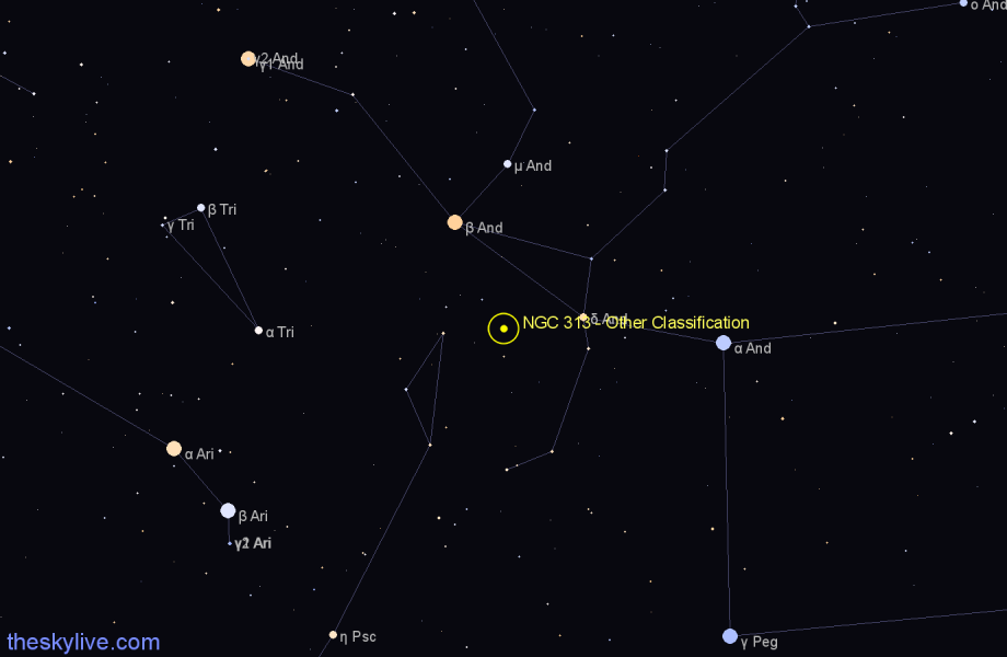 Finder chart NGC 313 - Other Classification in Pisces star