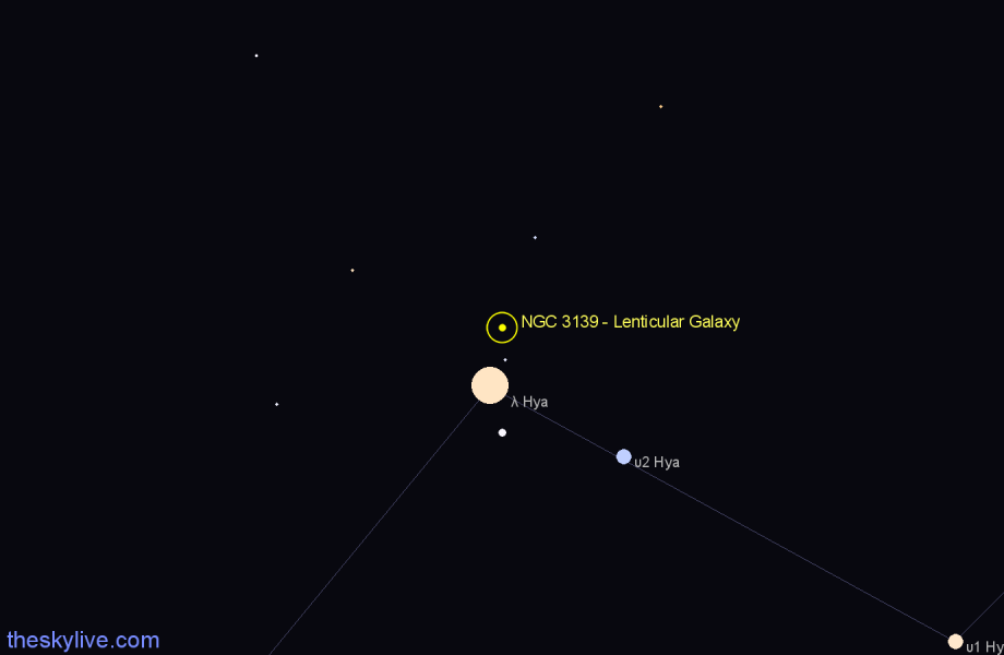 Finder chart NGC 3139 - Lenticular Galaxy in Hydra star