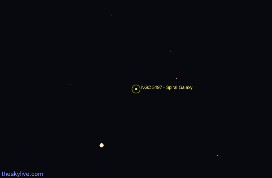 Finder chart NGC 3197 - Spiral Galaxy in Draco star