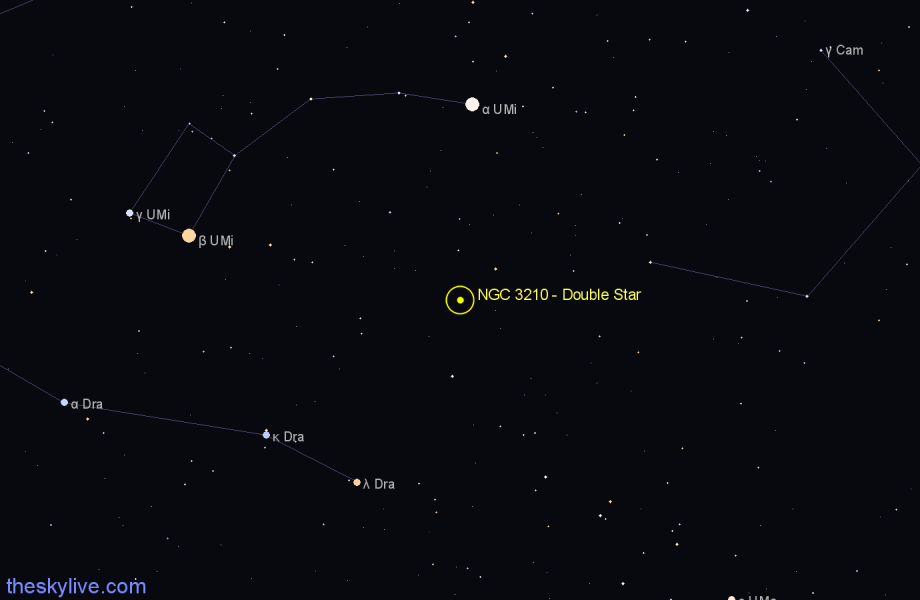 Finder chart NGC 3210 - Double Star in Draco star
