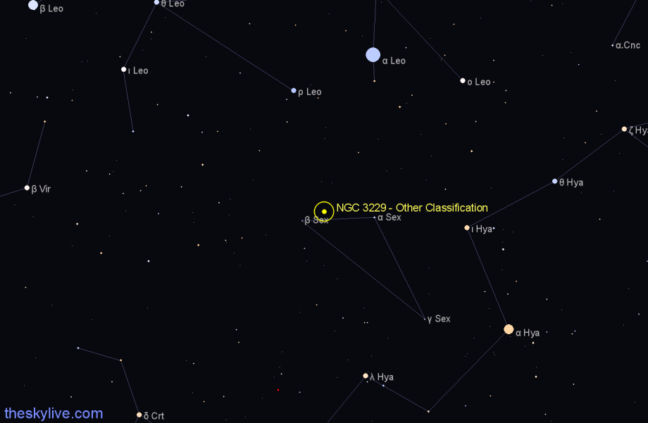 Finder chart NGC 3229 - Other Classification in Sextans star