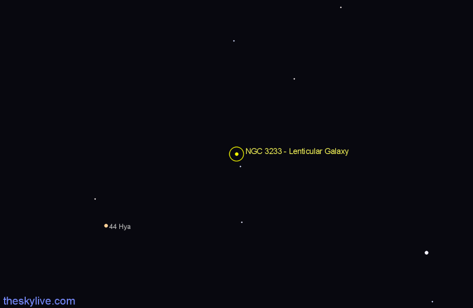Finder chart NGC 3233 - Lenticular Galaxy in Hydra star