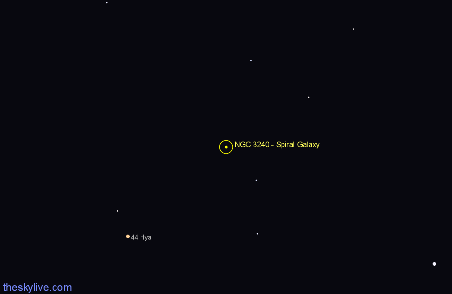 Finder chart NGC 3240 - Spiral Galaxy in Hydra star