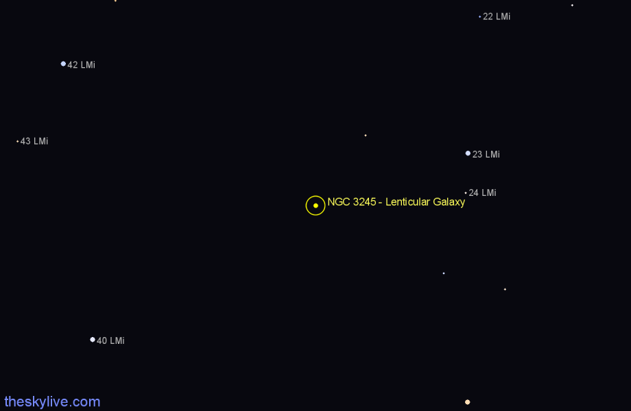 Finder chart NGC 3245 - Lenticular Galaxy in Leo Minor star