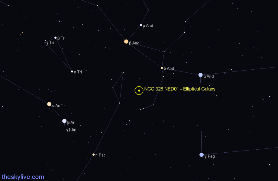 Finder chart NGC 326 NED01 - Elliptical Galaxy in Pisces star