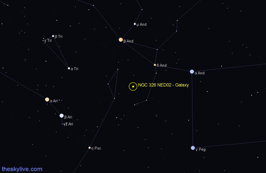 Finder chart NGC 326 NED02 - Galaxy in Pisces star