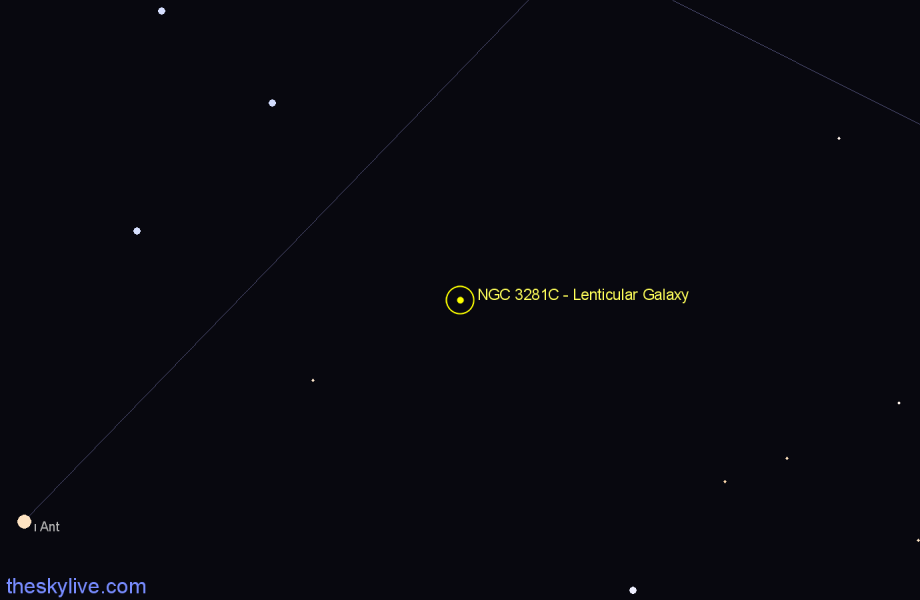 Finder chart NGC 3281C - Lenticular Galaxy in Antlia star
