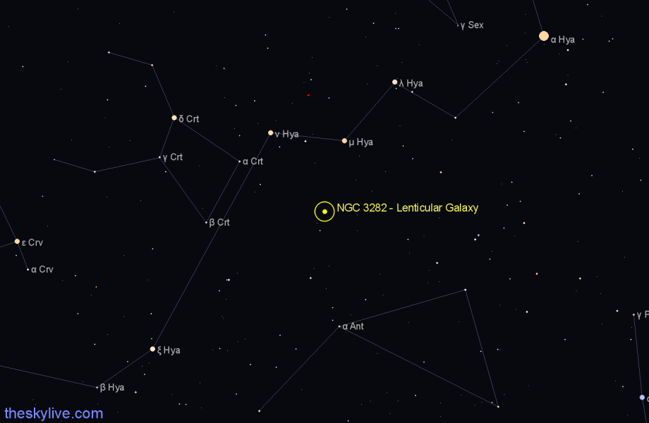 Finder chart NGC 3282 - Lenticular Galaxy in Hydra star