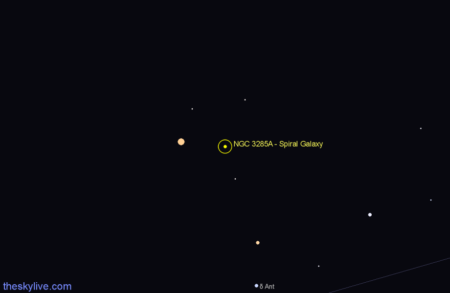 Finder chart NGC 3285A - Spiral Galaxy in Hydra star