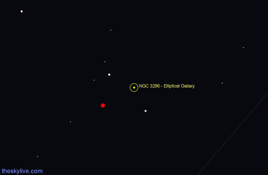 Finder chart NGC 3296 - Elliptical Galaxy in Hydra star