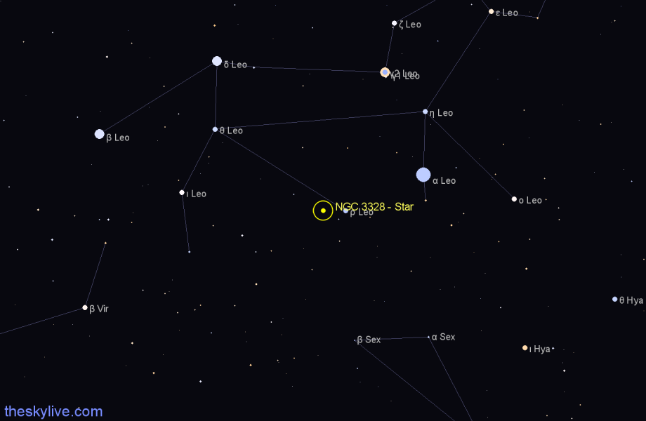 Finder chart NGC 3328 - Star in Leo star
