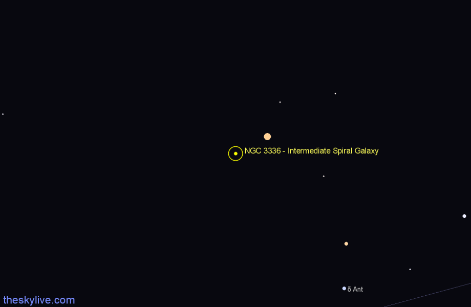 Finder chart NGC 3336 - Intermediate Spiral Galaxy in Hydra star