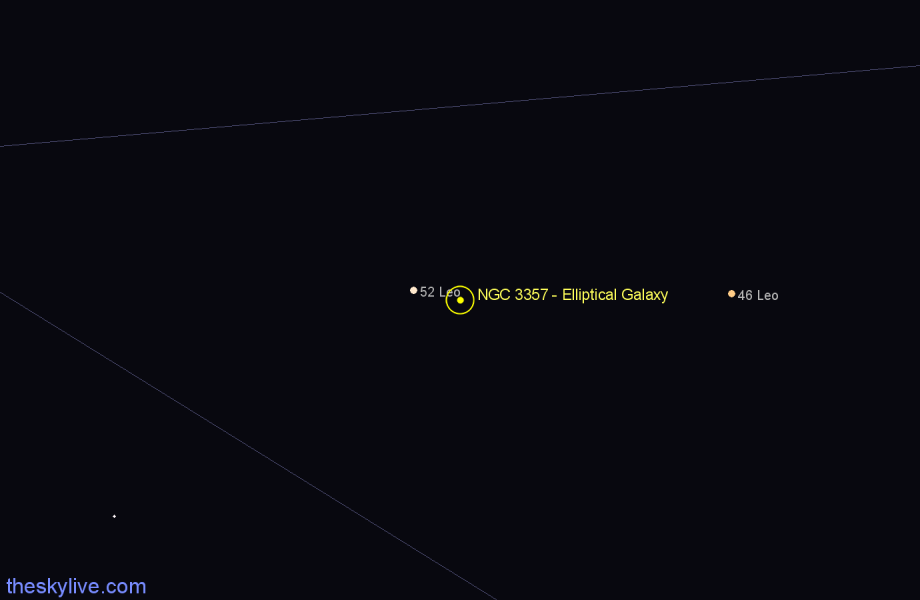 Finder chart NGC 3357 - Elliptical Galaxy in Leo star