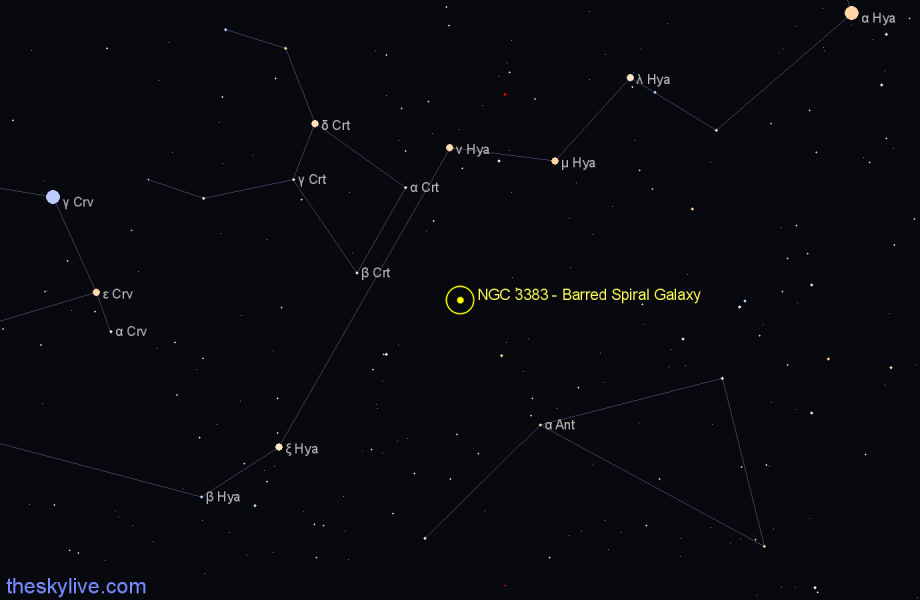 Finder chart NGC 3383 - Barred Spiral Galaxy in Hydra star