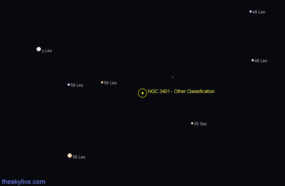 Finder chart NGC 3401 - Other Classification in Sextans star