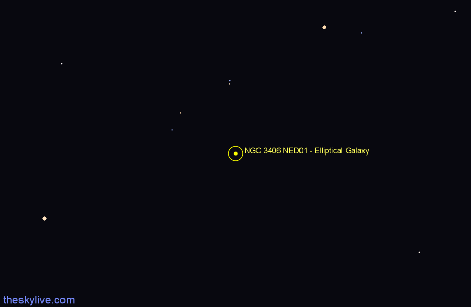 Finder chart NGC 3406 NED01 - Elliptical Galaxy in Ursa Major star