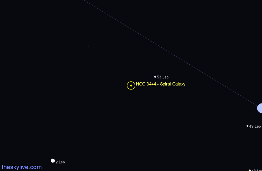 Finder chart NGC 3444 - Spiral Galaxy in Leo star