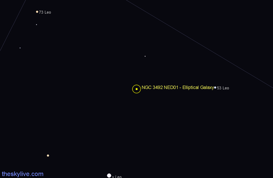 Finder chart NGC 3492 NED01 - Elliptical Galaxy in Leo star