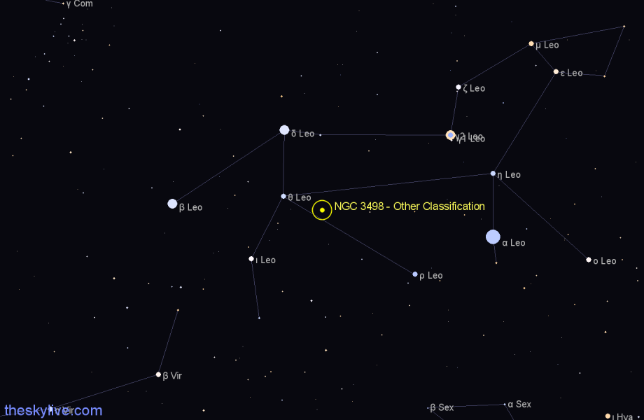 Finder chart NGC 3498 - Other Classification in Leo star