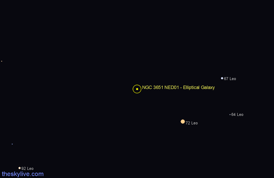 Finder chart NGC 3651 NED01 - Elliptical Galaxy in Leo star