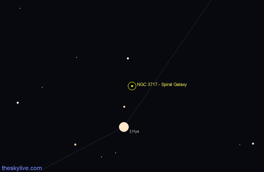 Finder chart NGC 3717 - Spiral Galaxy in Hydra star