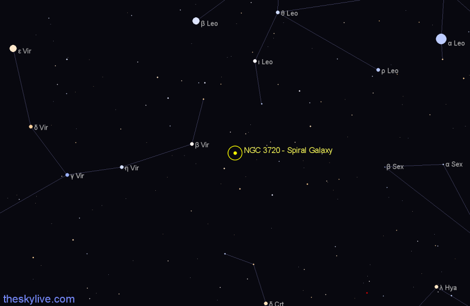 Finder chart NGC 3720 - Spiral Galaxy in Leo star