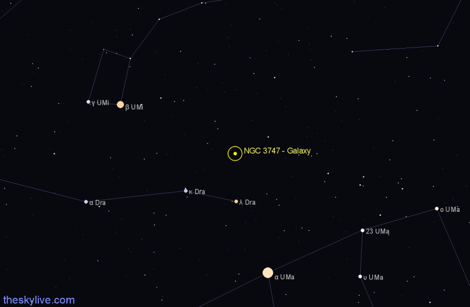 Finder chart NGC 3747 - Galaxy in Draco star