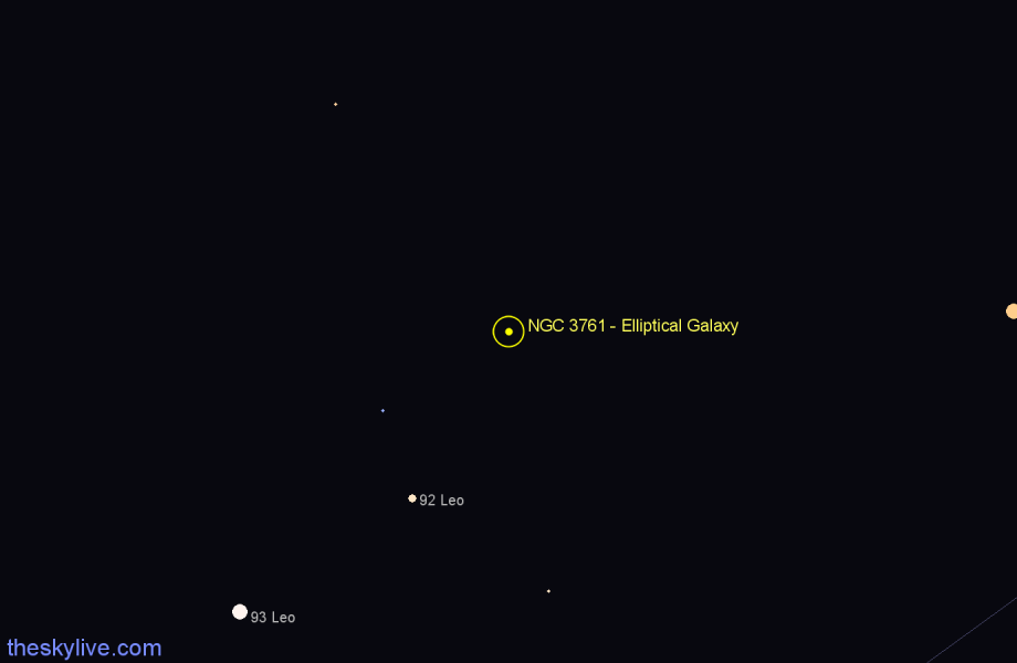 Finder chart NGC 3761 - Elliptical Galaxy in Leo star