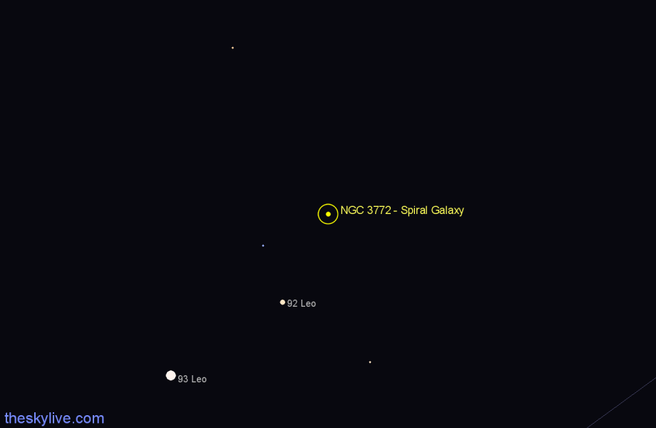 Finder chart NGC 3772 - Spiral Galaxy in Leo star