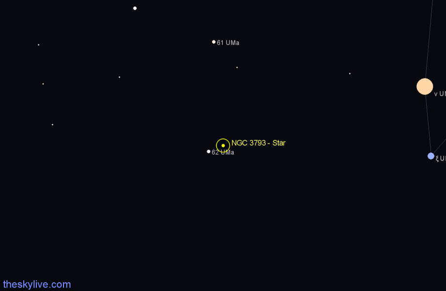 Finder chart NGC 3793 - Star in Ursa Major star