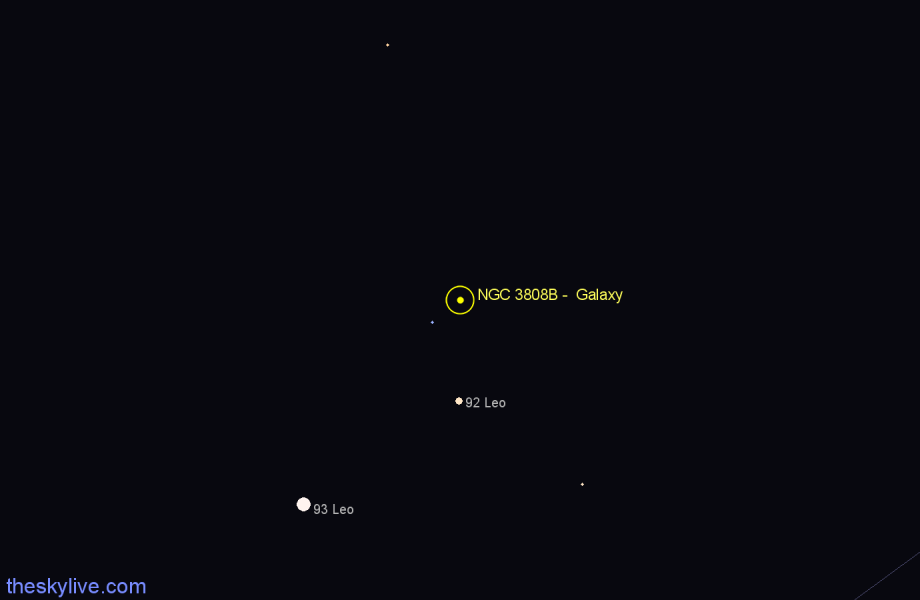 Finder chart NGC 3808B -  Galaxy in Leo star
