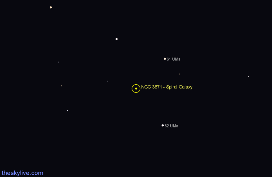 Finder chart NGC 3871 - Spiral Galaxy in Ursa Major star